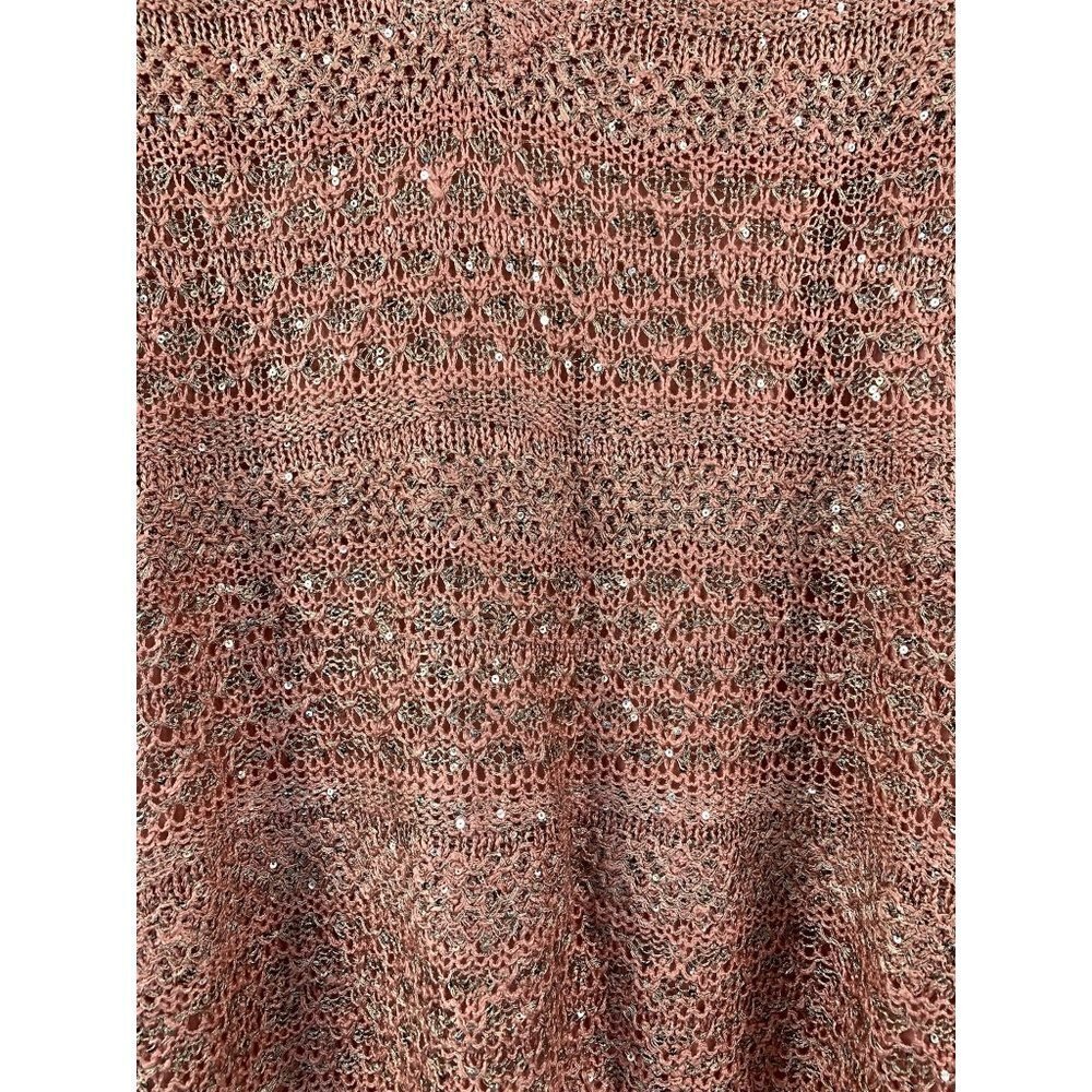 Dressbarn Women's Metallic Pink Sweater Top - Picture 3 of 8
